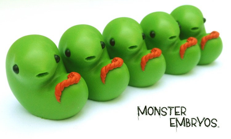 monster embryos green resin toy taylored curiosities group