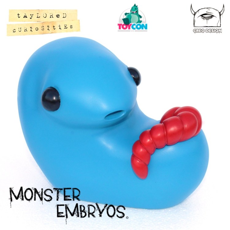 giant monster embryo taylored curiosities brilliant blue designer toy toycon uk 2